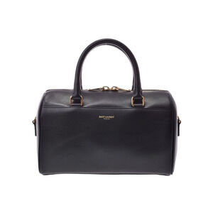 Saint Laurent Duffle Bag Black Leather Handbag PARIS